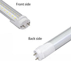 T8 2 Foot LED Tube Lights,20W 2000lm,G13 Bi-pin Base,24 inches End to End,F17T8 F18T8 Fluorescent Tubes Replacement,White 6500K 2ft LED Bulbs,Ballast Bypass,Dual-Powered for Cabinet,Pack of 10