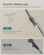 SONGMICS Clothes Drying Rack, Metal Laundry Drying Rack, Foldable, Space-Saving, Free-Standing Airer, with 4 Gullwings, Indoor Outdoor Use, Bed Linen Clothing, Gray ULLR541G01