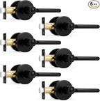 Probrico Privacy Door Handles for Bedroom and Bathroom Black Interior Door Handles, Keyless Privacy Door Lever Reversible, 6 Pack