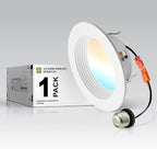 ASD 4 Inch Retrofit LED Recessed Lighting | Metal Trim White 10W 849LM 120V 2700K-5000K Adjustable Ceiling Downlights | Triac Dimmable Wet Rated Room Can Lights, ETL Energy Star