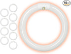GoodBulb 30-Watt 9 Inch T9 Fluorescent Circline Light Bulb 2700K Warm White Light Color G10q Base High Output 1900 Lumens 30W 10000 Life Hours 80 CRI Pack of 10 Bulbs