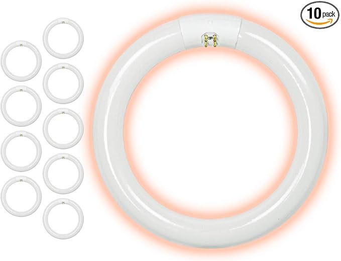 GoodBulb 30-Watt 9 Inch T9 Fluorescent Circline Light Bulb 2700K Warm White Light Color G10q Base High Output 1900 Lumens 30W 10000 Life Hours 80 CRI Pack of 10 Bulbs