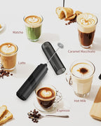 CIRCLE JOY Portable Milk Frother Hanheld, Battery Operated Electric Coffee Frother Wand Drink Mixer for Matcha Lattes Cappuccino, Kitchen Gifts, Black