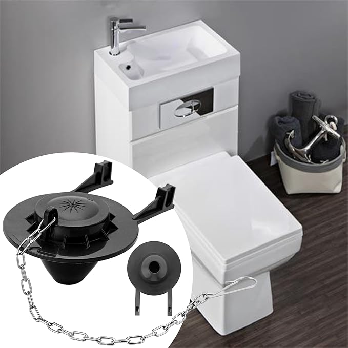 2-inch Universal Toilet Flapper, Rubber Seal Toilet Flapper Replacement Kit for Toilet Tank Compatible with American Standard, Kohler, Gerber, Toto Toilet 2 Pack (Black)