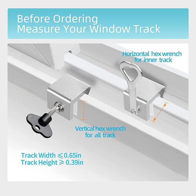 Window Locks for Up and Down Windows 4 Pack Window Stopper Sliding Window Lock for Vertical Horizontal Sliding Windows Doors with Key Aluminum Window Security Locks Child Proof(Silver Small)