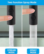 Hibbent Pull Out Sink Sprayer Head Replacement, 2 Function Kitchen Faucet Head, Bathroom Pull Down Spray Head with G1/2 or 13/16 Inch Male Connector, Oil-Rubbed Bronze