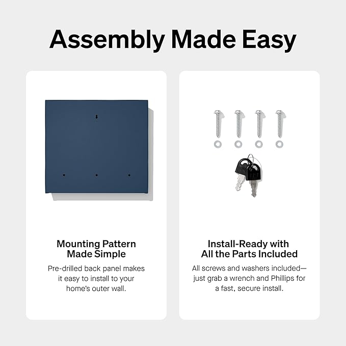 Wall Mount Mailbox - Small, Anti-Theft Locking Mailbox, Weatherproof Mailboxes for Outside The House, 13.5" H x 15" L x 5.5" D (Curb Yellow)