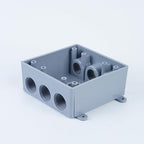 1/2-Inch or 3/4-Inch Weatherproof Electrical Junction Box with Adapters, Gray, Indoor/Outdoor Installation (Two-Gang Box)