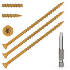 Wood Screws #10 x 4’’, T25 Star Torx Drive Flat Head Deck Screws, Tan, 52Pcs (1lb)