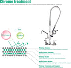 Commercial Sink Faucet with Sprayer 36 inch Commercial Faucet Pre Rinse Sprayer 8 inch Wall Mount Center with 12 inch Add on Spout