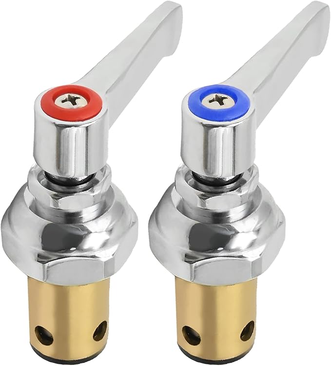 Anxingo Hot & Cold Side Handle Stem Assembly Replacement for T&S Faucets, Replaces 002713-40 002714-40