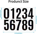 10 Sheets Reflective Vinyl Mailbox Number Stickers,Self-Adhesive Address Labels for Cars, House Doors, Windows & Metal Mailboxes (Black, 3 inch)