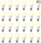 24 Pack A19 LED Light Bulbs 60W Equivalent, Soft White 2700K, 800 Lumens, E26 Base, Non-Dimmable, 8W Energy Efficient Warm LED Bulbs for Home Lighting