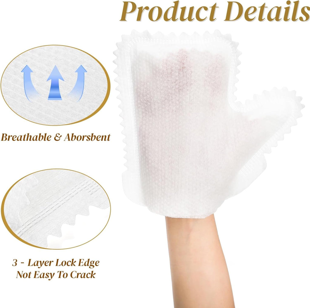 100 Pcs White Microfiber Dusting Gloves, Disposable Artisan Dust Cloth Remove Mitt, Dual-Sided Dust Wipes Feather Dusters for Indoor Plants Furniture, House Cleaning Pet Hair, Electronic Device