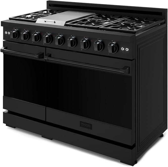 Gordon Ramsay by THOR Kitchen 48 Inch Professional Liquid Propane Range with Tilt Panel Touch Control in Black