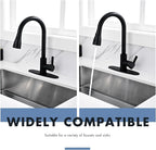 Faucet Cover Plate, Stainless Steel Deck Plate for Kitchen Sink Faucet Single Hole or Bathroom Faucet 1-3 Hole Faucet Hole Cover Round 10 Inch (Matte Black)