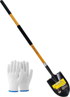 Shovel for Digging, Heavy Duty 57 inch Straight Handled Round Shovel with Non-Slip Tail Cover, Lawn and Yard Tools, Fiberglass Handle(Orange)