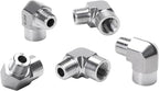 90 Degree Street Elbow - 3/8" NPT Male to 3/8" NPT Female Stainless Steel 304 Heavy Duty Forged Barstock Street Elbow Adapter Pipe Fitting (pack of 5)
