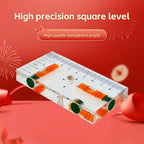 Transparent Rectangular high-Precision T-Shaped Level Integrated Small Household Magnetic Water Level (red, 95 * 51 * 13mm)