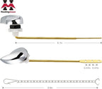 Houtingmaan Toilet Handle Replacement Kit,Toilet Handle Lever for Most Front Mount Toilets, Universal Brass Toliet Flush Handle Lever with Stainless Steel Flapper Chain,Chrome