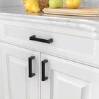 Amerdeco 10 Pack Matte Black knurled Cabinet Pulls 3 Inch Hole Centers Kitchen Cabinet Handles Hardware Kitchen Handles for Cabinets Handles ZH0064