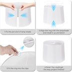 Lamp Shades Set of 2 - Drum Lampshades 11.4" x 12.9" x 9.8" Inches, Fabric Medium Replacement Lampshades for Table Lamp, Floor Lamp, Assembly Required, Spider,Linen