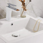 Vessel Sink Drain, Bathroom Faucet Vessel Sink Pop Up Drain Stopper, Built-in Anti-Clogging Strainer, with Overflow White, Fits Standard American Drain Hole(1-1/2" to 1-3/4") RWF083N