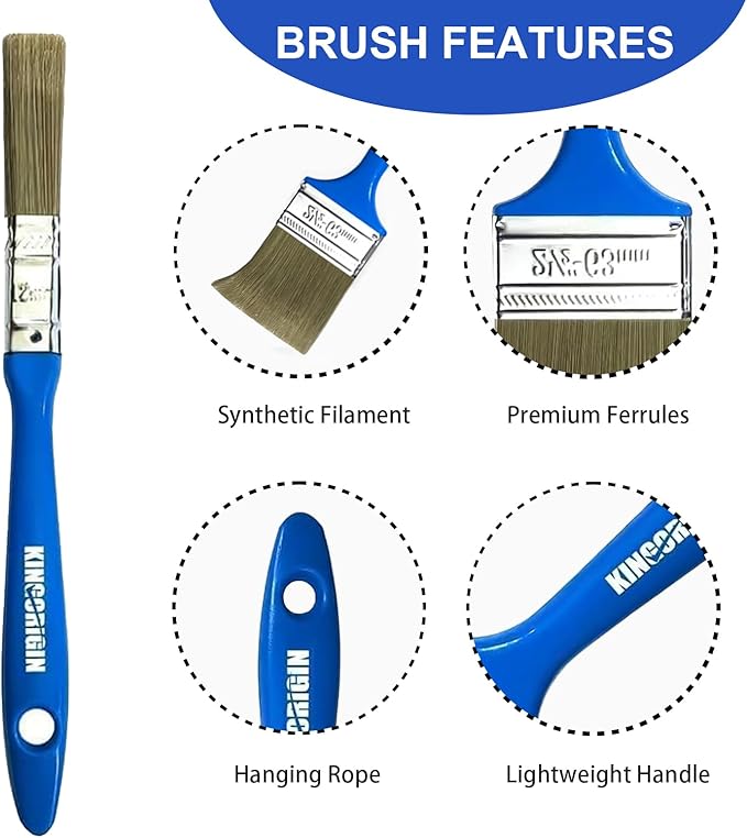 King Origin Small Paint Brush Set, 50 Pcs, 1/2 Inch (13 mm) Mini Paint Brushes for Detailed Painting, Touch-Ups, Crafts, Furniture, DIY Painting