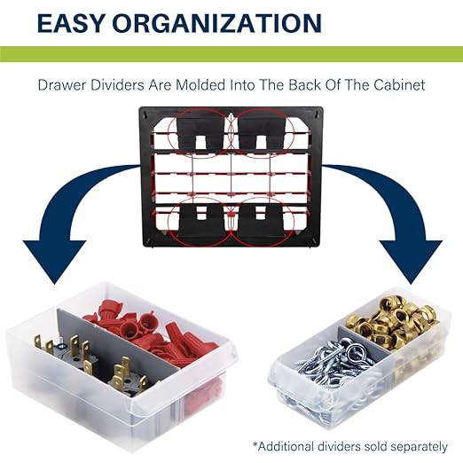 Akro-Mils 44-Drawer Plastic Drawer Storage Cabinet for Garage Organization, Bead Organizer, Building Bricks Storage, Teacher Toolbox, Makeup Organizer, 20-Inch W x 6-Inch D x 16-Inch H, 10144 Black