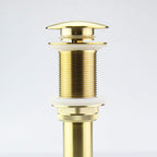 Gold Lavatory Faucet Sink Drain Stopper Without Overflow, Vanity Bathroom Vessel Pop up Sink Drain