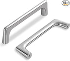 15 Pack 3.75 Inch(96mm) Hole Center Modern Brushed Satin Nickel Cabinet Pull Handle Timeless Vanity Drawer Pull Handle Classic Cabinet Hardware for Kitchen Bathroom, Screws Included, Nickel-B(3.75x15)
