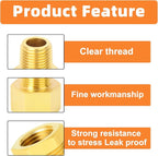 GASHER 30PCS Brass Pipe Fitting, Hex Bushing, Reducer Adapter, Reducing Hex Nipple 1/4 Inch NPT x 1/8 Inch NPT