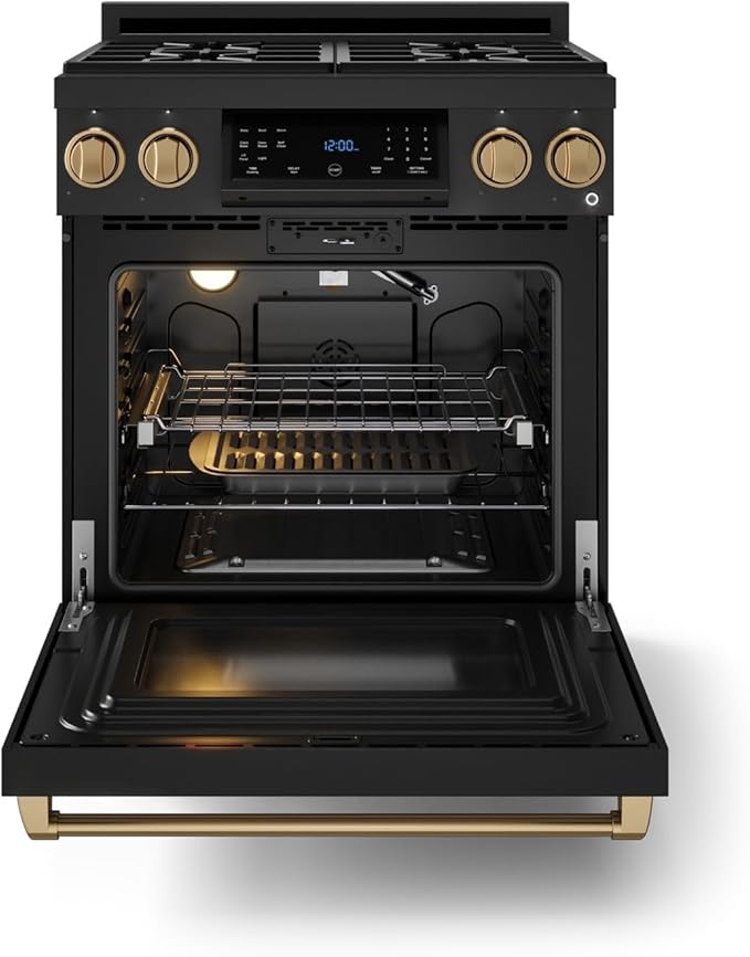 Gordon Ramsay by THOR Kitchen 30 Inch Professional Liquid Propane Range with Tilt Panel Touch Control in Black/Bronze