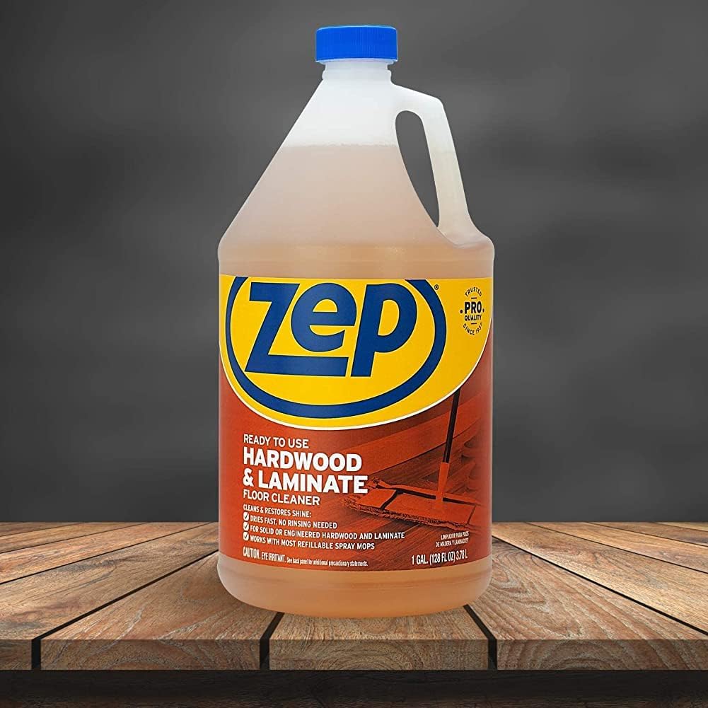 Zep Industrial Hardwood and Laminate Floor Cleaner - 1 Gallon - ZUHLF128 - Removes Spots, Stains and Scuffs. Cleans and Restores Shine