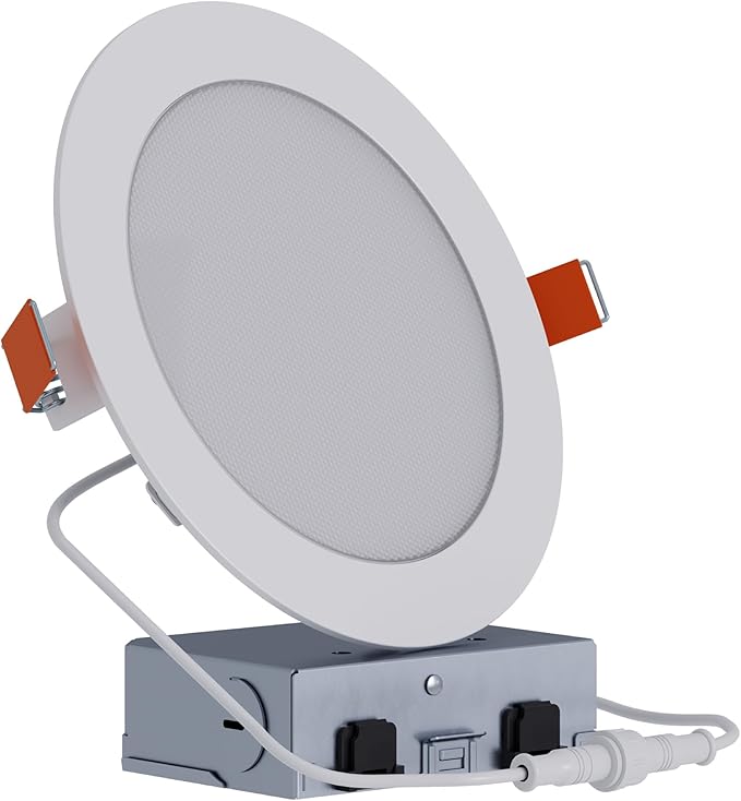 HALO HLB 6 inch LED Recessed Lighting Canless Dimmable Ceiling Light with Selectable Lumens and Selectable Color Temperature 2700K-5000K Wet Location Indoor Outdoor Soffit Downlight HLB6LSFS5