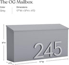 post & porch The OG Mailbox | Wall Mounted Mailbox | Black/Brown/White/Grey, 1 Size, Weatherproof Mail Box for Outside | Customizable (Gray)
