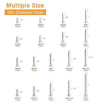 VIGRUE 460pcs Pan Head Philips Wood Screws, 4,#6,#8,#10,#12, 304 Stainless Steel Self Tapping Screw Assortment kit