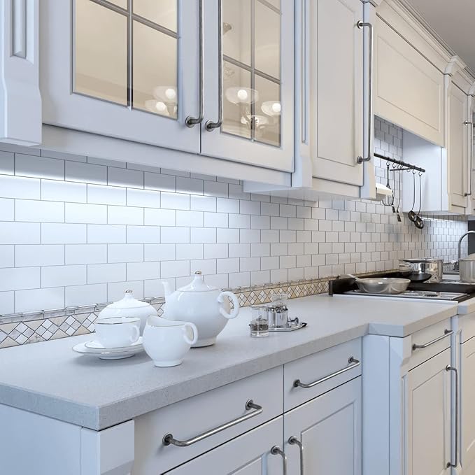 Goo-Ki 12.6" c-c Weathered Nickel Cabinet Handle Drawer Pulls, 6 Pack Antique Iron Bar Pull Kitchen Hardware for Appliance Closet Dresser Wardrobe Cupboard Furniture