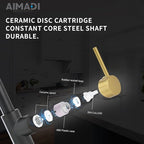 AIMADI Black Faucet Kitchen,Commercial Black Gold Kitchen Faucet Matte Black Modern Single Handle Kitchen Faucet with Pull Down Sprayer for Rv Farmhouse Camper