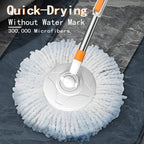 Spin Mop Head Refill Mop Replacement for Spin Magic Mop Pads Round Spin Mop Microfiber Easy Wring Spin Mop Head Cloth 6-Pack