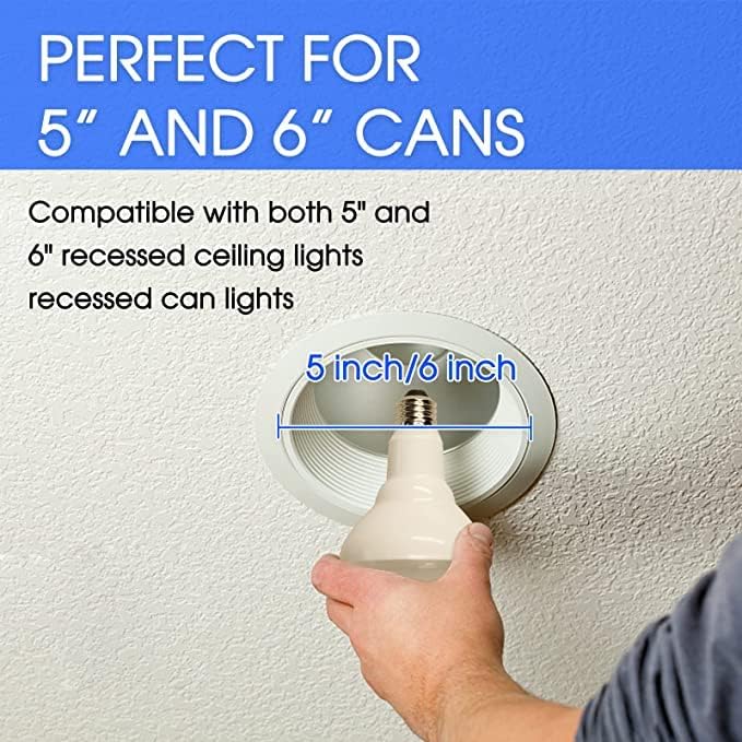 Energetic LED Recessed Light Bulbs BR30, 65W Equivalent, Dimmable, Cool White 4000K, Indoor Flood Lights for Recessed Cans, 6 Pack