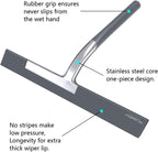 Shower Squeegee for Glass Doors, RICHMIRTH 11" Inch Width Silicone Rubber Blade Squeegee Window Cleaner Tool Squeegee for Shower Glass Doors Bathroom Mirror Car Window Tile - Gray