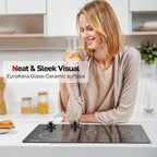 Apartment Electric Cooktop, ThermoMate 21 Inch Built-in Radiant Electric Stove Top, 3700W Ceramic Stove Top with 2 Burners, UL Certified, Knob Control, 240V