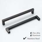 20 Pack Oil Rubbed Bronze Cabinet Pulls 8 Inch Bronze Cabinet Handles Square Drawer Pulls Cupboard Handles Modern Stainless Steel Kitchen Hardware