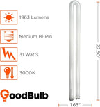 GoodBulb 31 Watt T8 Fluorescent U-Bend Light Bulb 3000K Soft White Light Color Medium Bi-Pin Base High Output 1963 Lumens 31W 10000 Life Hours 80 CRI 12 Bulbs Pack