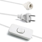 Plug in Pendant Light Cord Kit - UL 20Ft Lamp Cord with On/Off Switch and Bulb Socket E26 E27, White Extension Electric Wire for DIY Hanging Lanterns, 1 Pack