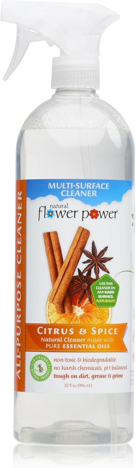 All-Purpose Cleaner Concentrate - Makes 32 Fl Oz Just Add Water - Multi-Surface Cleaning Spray, Non-Toxic, No Harsh Fumes or Chemicals, Child & Pet Safe - Citrus & Spice