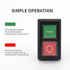 Magnetic On-Off Switch Electromagnetic Pushbutton Switches for Electric Power Tools Grinder Cutting Machine Tool Equipment,4 Pins 16A 110V