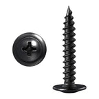 (150 pcs) Wensilon #10×1-1/2" Black Phillips Truss Head Wood Screws Quick Metal Self Tapping