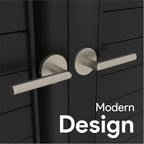 Mega Handles Ronn Dummy Door Handles - 4 Pack Heavy Duty Brushed Nickel Door Handles, Non-Turning Door Handle for Closet & French Doors, Single Side, Fits All Standard Doors - Satin Nickel